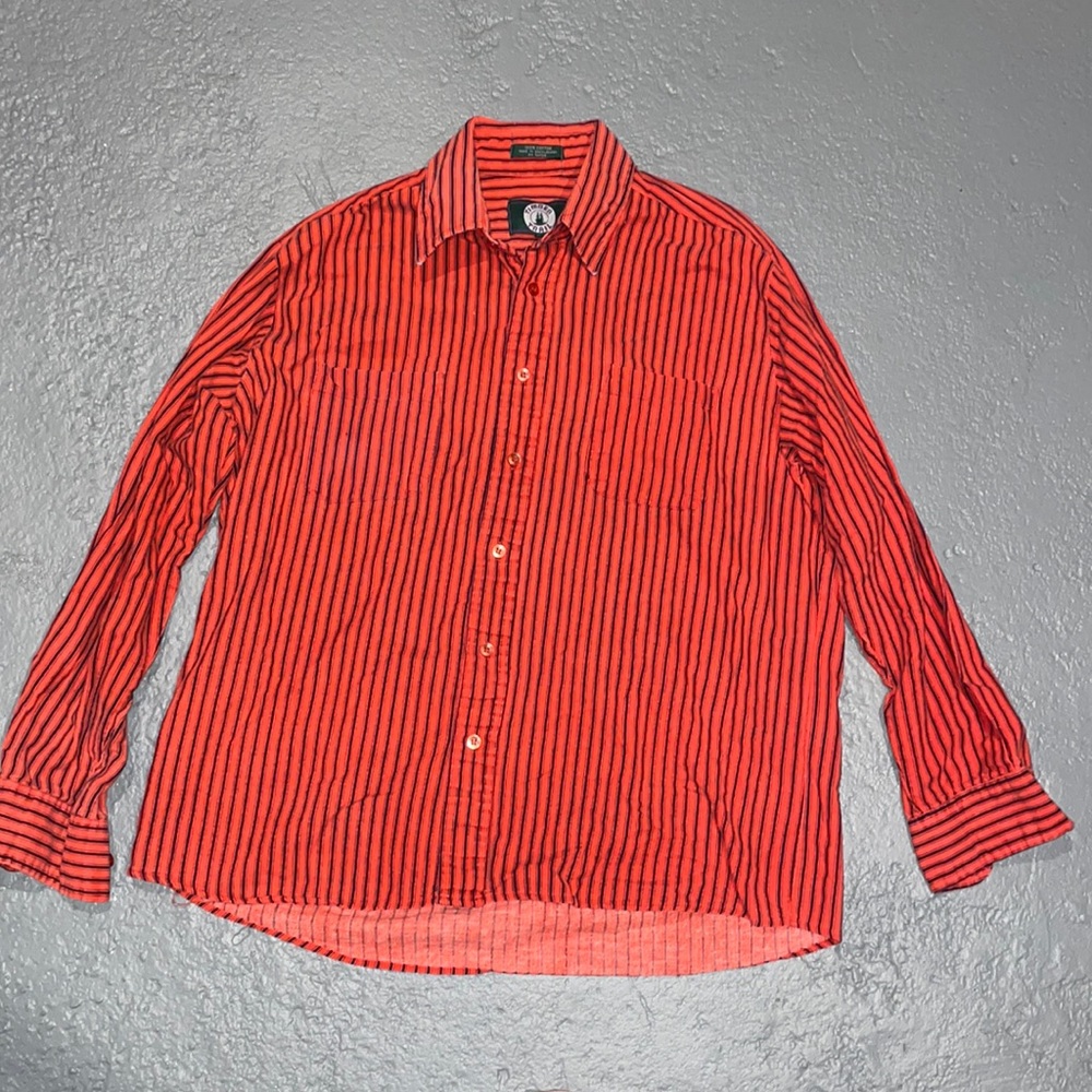 Striped shirt.
